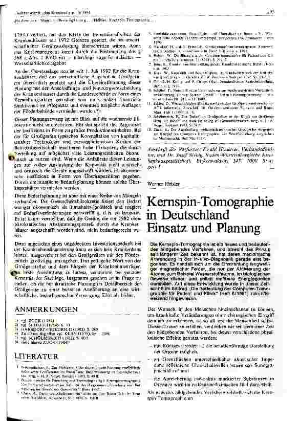 Vorschauseite 5: Staatliche Bedarfsplanung medizinischer Großgeräte