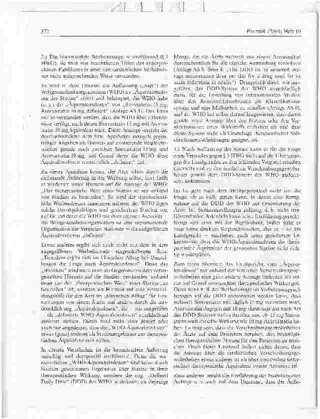 Vorschauseite 3: Die Pharmawerbung unter Hinweis auf eine Auffassung der WHO zu Äquivalenzdosen der Statine ist irreführend