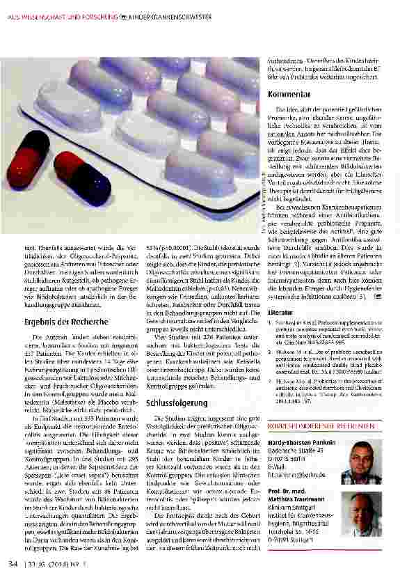 Vorschauseite 2: Prebiotische Oligosaccharide:Regelmäßige Gabe bei Frühgeborenen verbessert die Darmflora