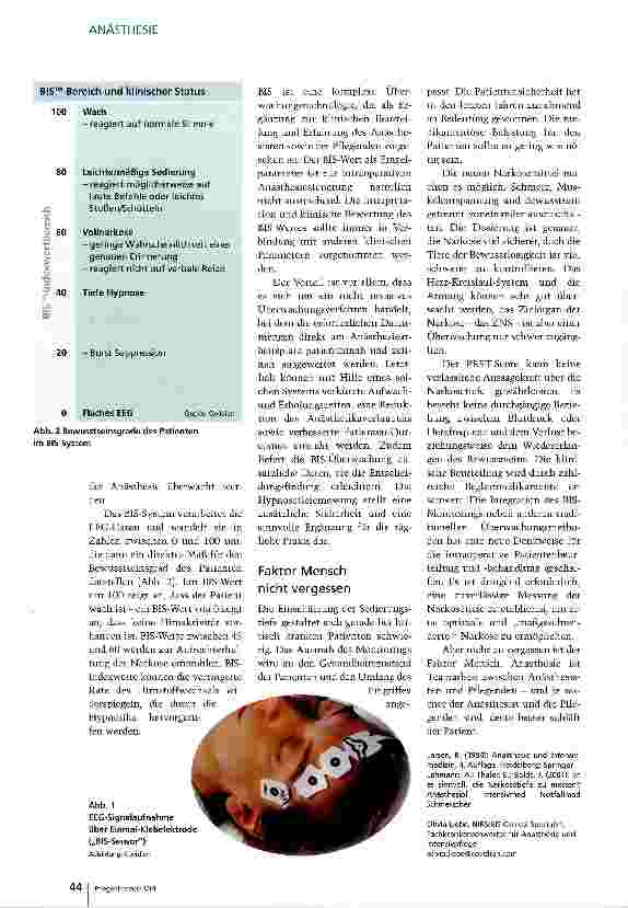 Vorschauseite 3: Eine „maßgeschneiderte Narkose ermöglichen
