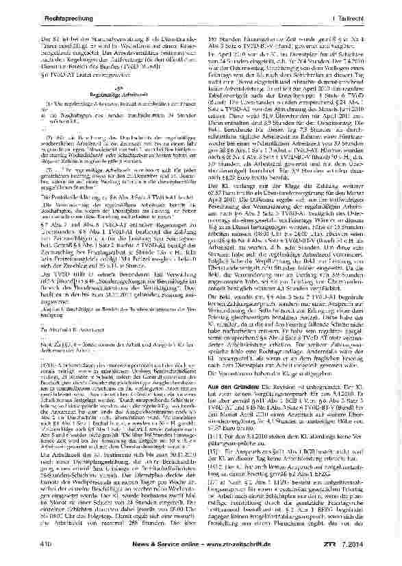 Vorschauseite 2: Auswirkungen der Verminderung der regelmä-ßigen Arbeitszeit für einen gesetzlichen Wochenfeiertag gem. §6 Abs. 3 Satz 3 TVöD-AT auf die Überstundenvergütung nach §46 Nr. 4 Abs. 3…