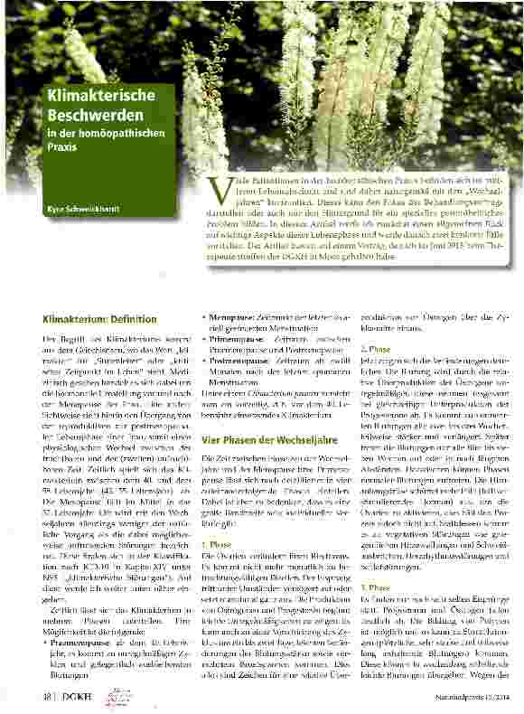 Vorschauseite 1: Klimakterische Beschwerden