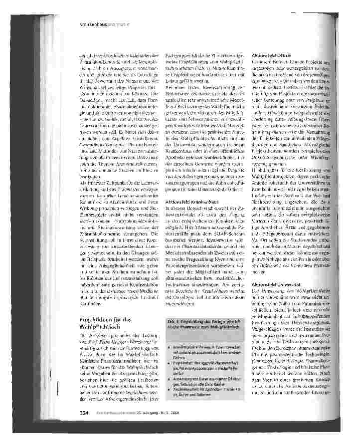 Vorschauseite 3: Etablierung der klinischen Pharmazie an den pharmazeutischen Instituten