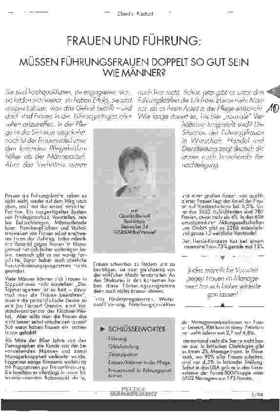 Vorschauseite 1: Frauen und Führung: Müssen Führungsfrauen doppelt so gut sein wie Männer?