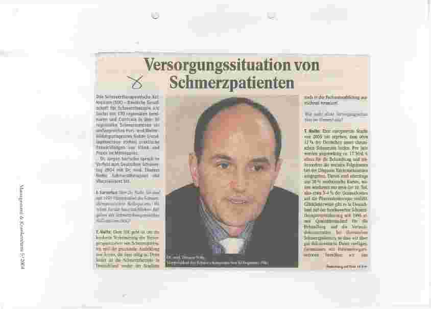 Vorschauseite 1: Versorgungssituation von Schmerzpatienten