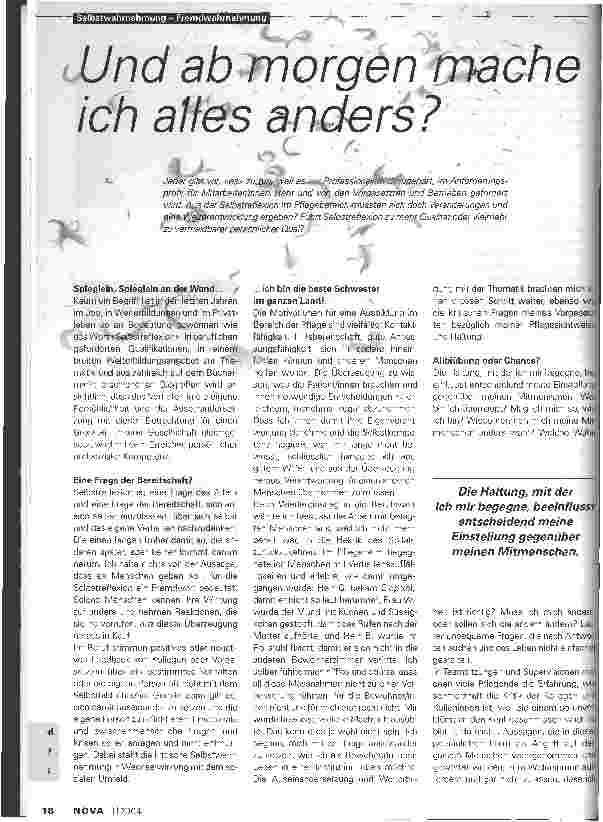 Vorschauseite 1: Und ab morgen mache ich alles anders?