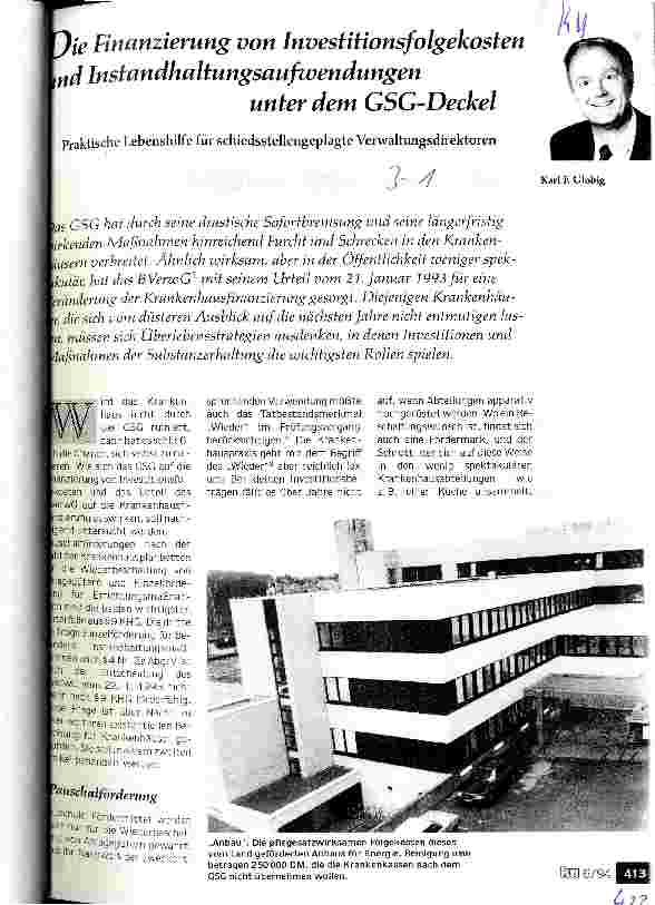 Vorschauseite 1: Die Finanzierung von Investitionsfolgekosten und Instandhaltungsaufwendungen unter dem Gesundheitsstrukturgesetz-Deckel Praktische Lebenshilfe für schiedsstellengeplagte Verwaltun…