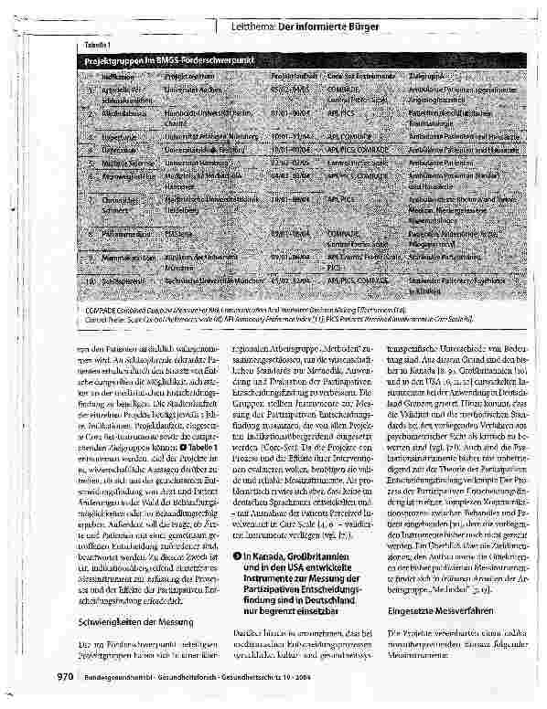 Vorschauseite 2: Entwicklung eines Fragebogens zur Partizipativen Entscheidungsfindung