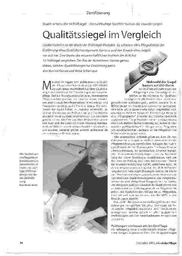 Vorschauseite 1: Qualitätssiegel im Vergleich