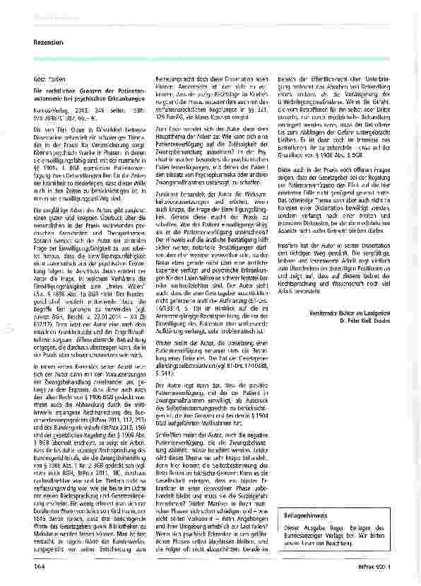 Vorschauseite 3: Haftung des Betreuers gem. § 667 BGB Anmerkung und Konsequenzen: OLG Saarbrücken, BtPrax 2014, S. 45