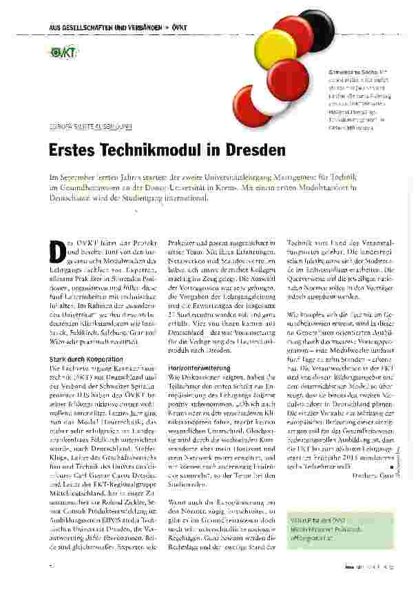 Vorschauseite 1: Erstes Technikmodul in Dresden
