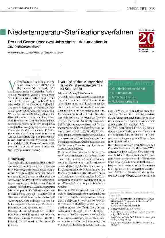 Vorschauseite 1: Niedertemperatur-Sterilisationsverfahren