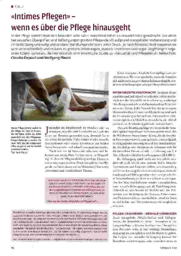 Vorschauseite 1: «Intimes Pflegen»-wenn es über die Pflege hinausgeht