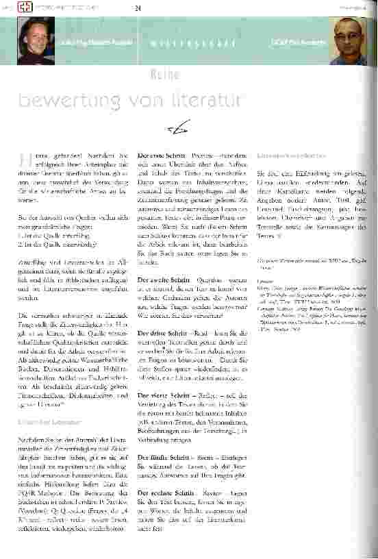 Vorschauseite 1: Bewertung von Literatur