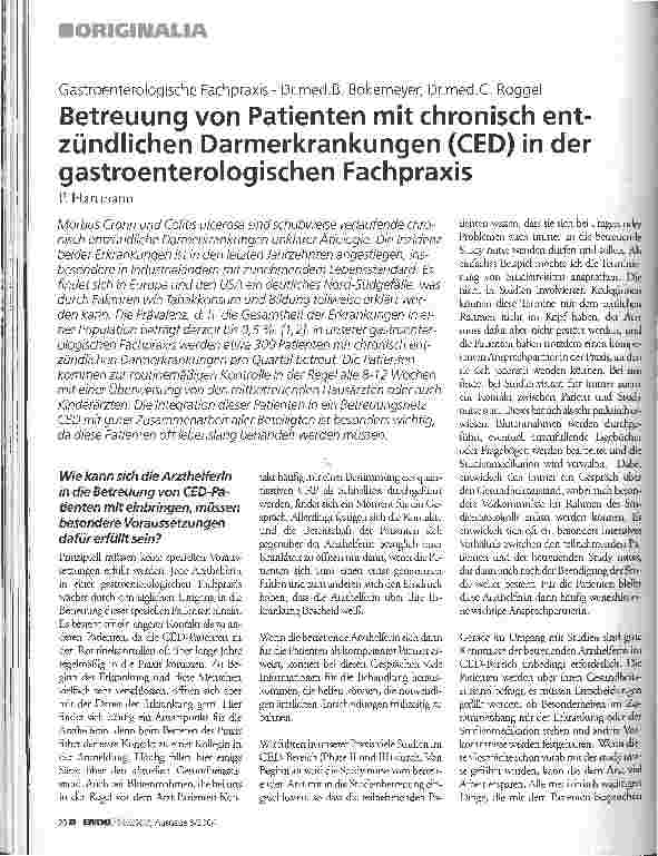 Vorschauseite 1: Betreuung von Patienten mit chronisch entzündlichen Darmerkrankungen (CED) in der gastroenterologischen Fachpraxis