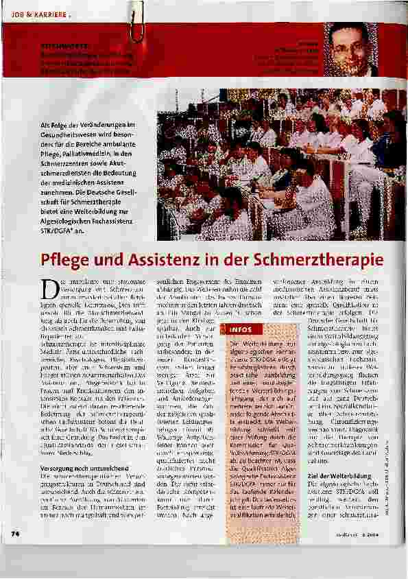 Vorschauseite 1: Pflege und Assistenz in der Schmerztherapie