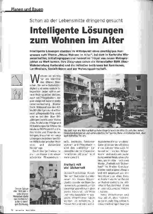 Vorschauseite 1: Intelligente Lösungen zum Wohnen im Alter