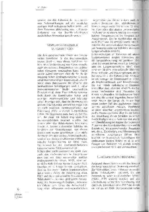 Vorschauseite 2: Maschinelle Beatmung und Ventilator-assoziierter Lungenschaden