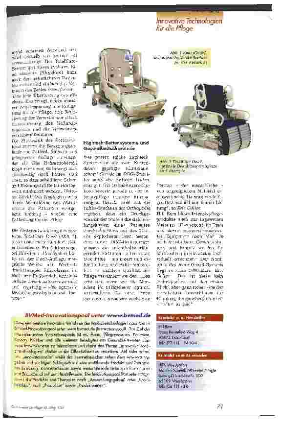 Vorschauseite 2: Innovative Klinikbetten-Systeme