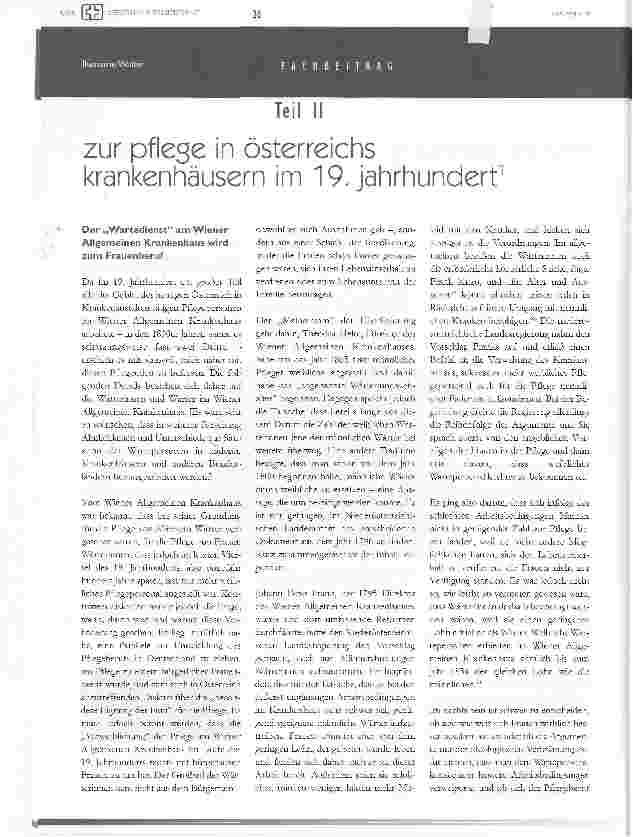 Vorschauseite 1: Teil IIzur pflege in österreichs krankenhausern im 19. Jahrhundert
