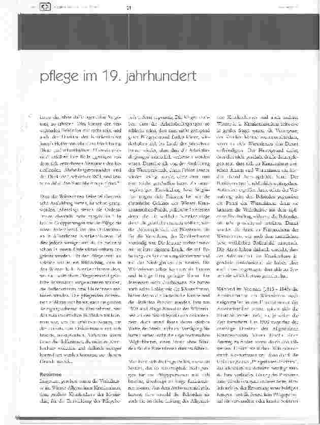 Vorschauseite 5: Teil IIzur pflege in österreichs krankenhausern im 19. Jahrhundert