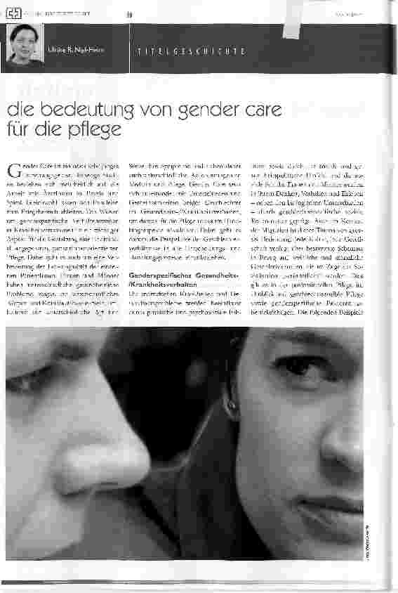 Vorschauseite 1: die bedeutung von gender care für die pflege