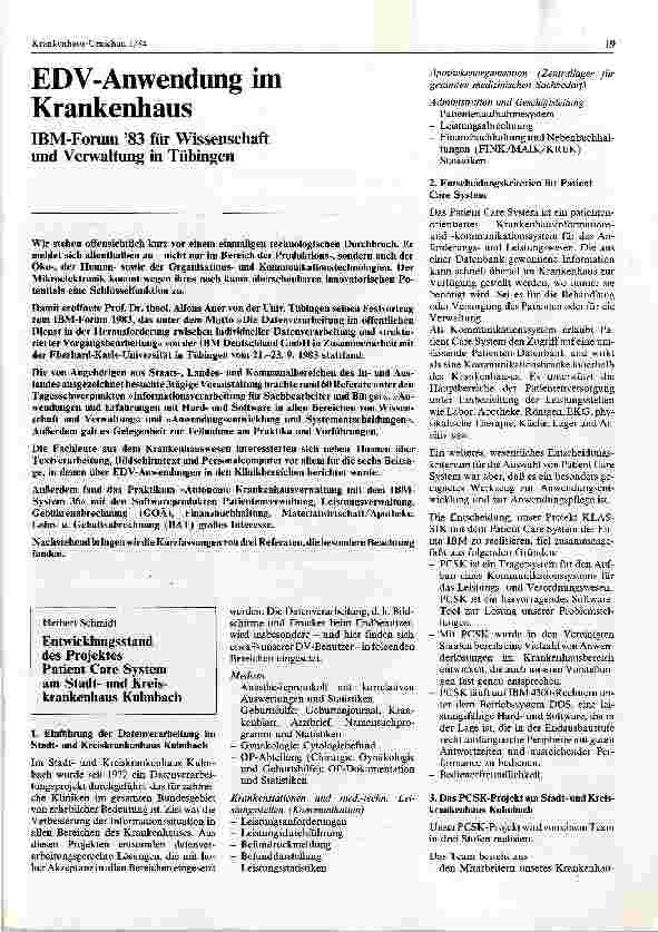 Vorschauseite 1: EDV-Anwendung im Krankenhaus