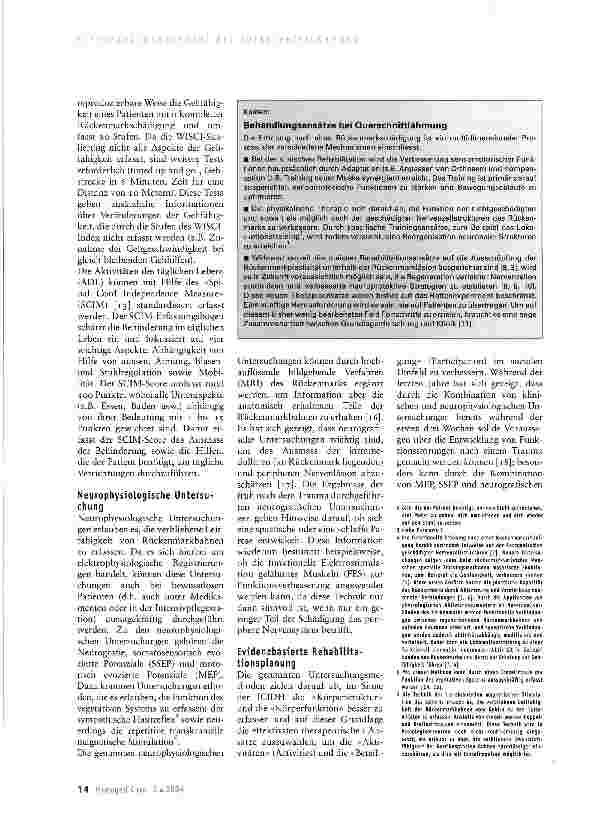 Vorschauseite 2: Mehrdimensionales Assessment als Grundlage für Evidence based Medicine in der Paraplegiologie
