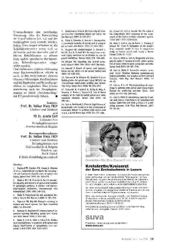 Vorschauseite 3: Mehrdimensionales Assessment als Grundlage für Evidence based Medicine in der Paraplegiologie