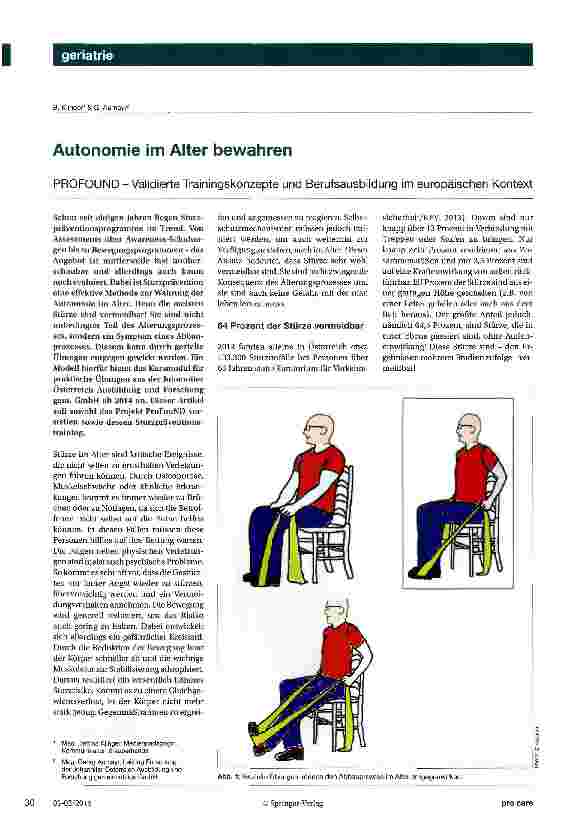 Vorschauseite 1: Autonomie im Alter bewahrenPROFOUND -Validierte Trainingskonzepte und Berufsausbildung im europäischen Kontext
