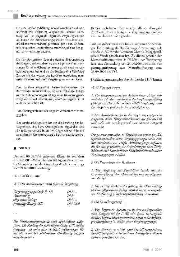 Vorschauseite 2: Verrechnung von übertariflichen Zulagen mit Tariflohnerhöhung