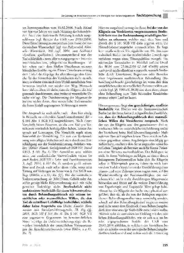 Vorschauseite 6: Zur Zahlung von Hinterbliebenenrente und Sterbegeld nach Behandlungsabbruch