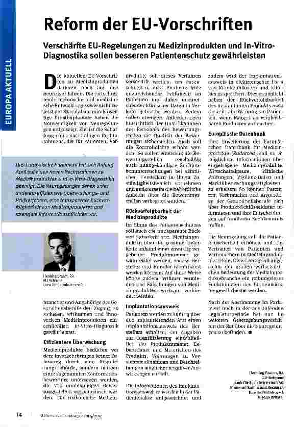 Vorschauseite 1: Reform der EU-Vorschriften