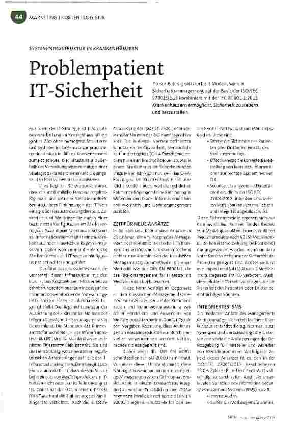 Vorschauseite 1: Problempatient IT-Sicherheit
