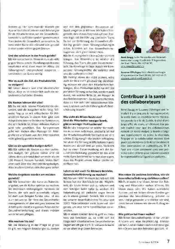 Vorschauseite 2: Für gesunde Mitarbeitende braucht es eine gute Führung und ein gutes Team