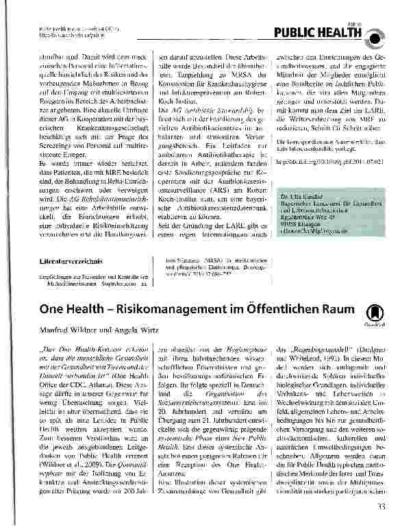Vorschauseite 1: One Health - Risikomanagement im Öffentlichen Raum