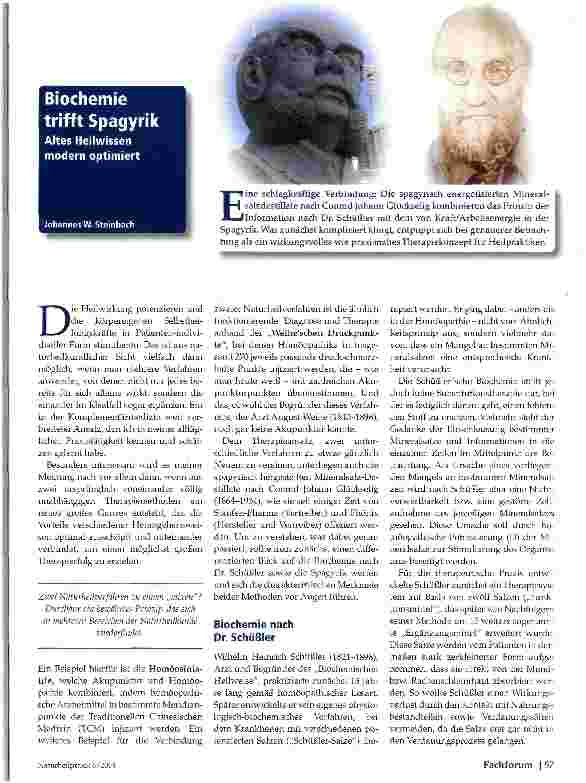 Vorschauseite 1: Biochemie trifft Spagyrik