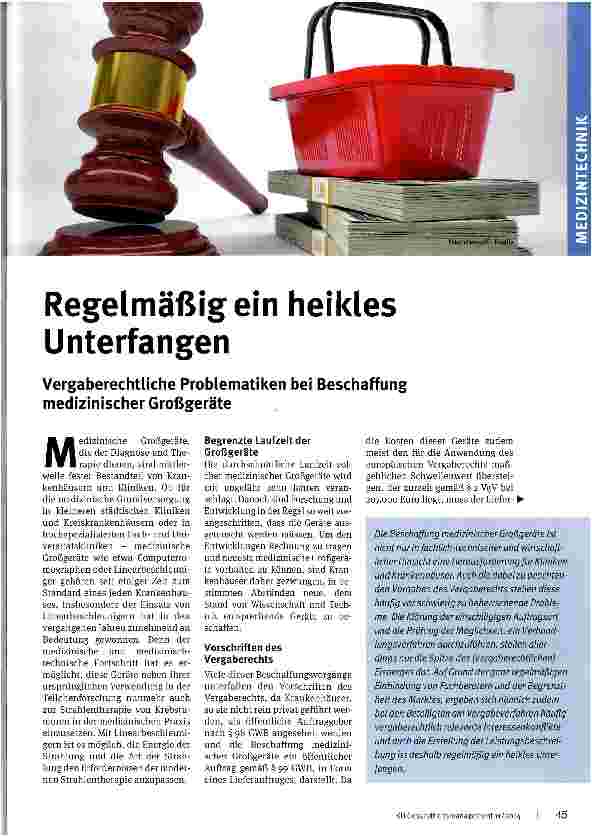 Vorschauseite 1: Regelmäßig ein heikles Unterfangen