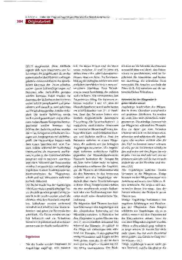 Vorschauseite 4: Wie Angehörige die pflegerische Betreuung von dialysepflichtigen Patientinnen und Patienten mit Demenz auf der Hämodialysestation erleben -Eine qualitative Studie