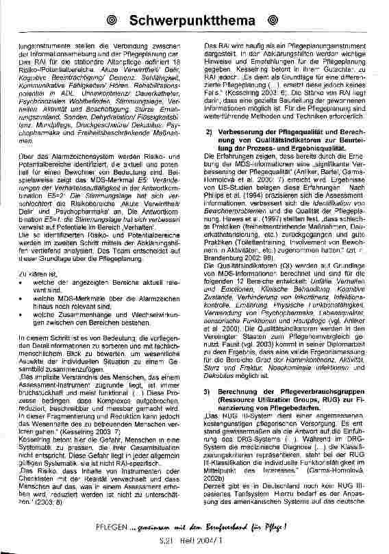 Vorschauseite 4: Das Resident Assessment Instrument: Die Einführung des Instrumentes in der stationären Altenpflege am Beispiel zweier Pflegeeinrichtungen