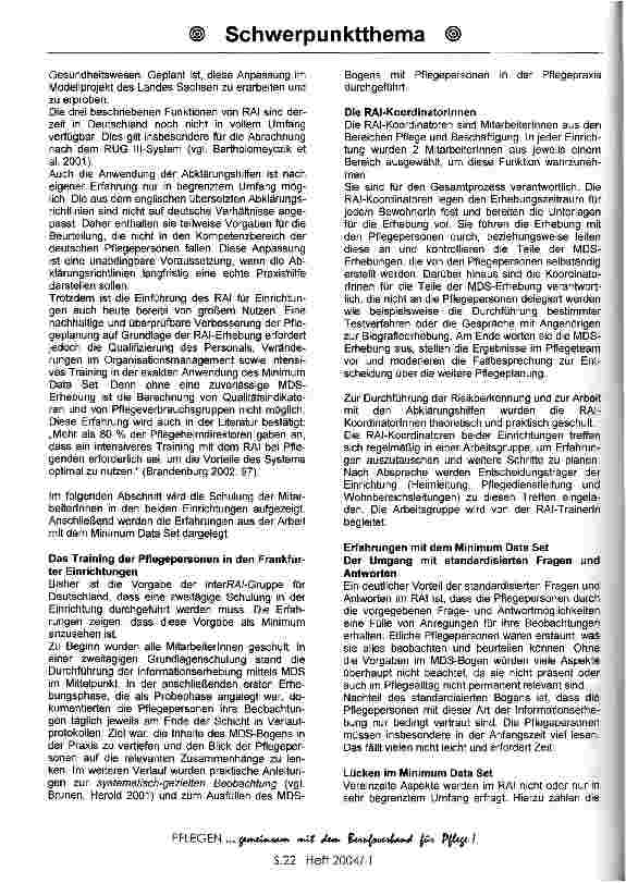 Vorschauseite 5: Das Resident Assessment Instrument: Die Einführung des Instrumentes in der stationären Altenpflege am Beispiel zweier Pflegeeinrichtungen
