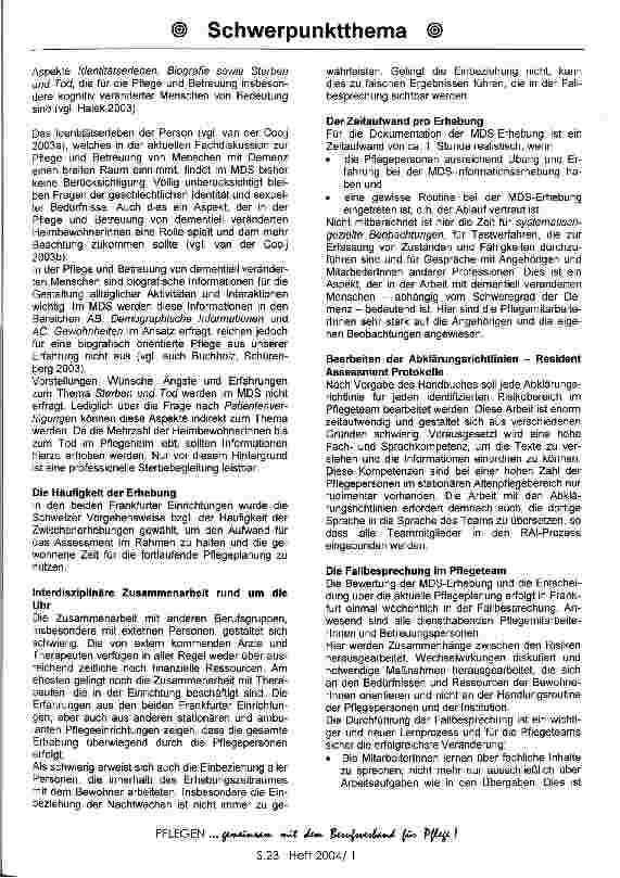 Vorschauseite 6: Das Resident Assessment Instrument: Die Einführung des Instrumentes in der stationären Altenpflege am Beispiel zweier Pflegeeinrichtungen