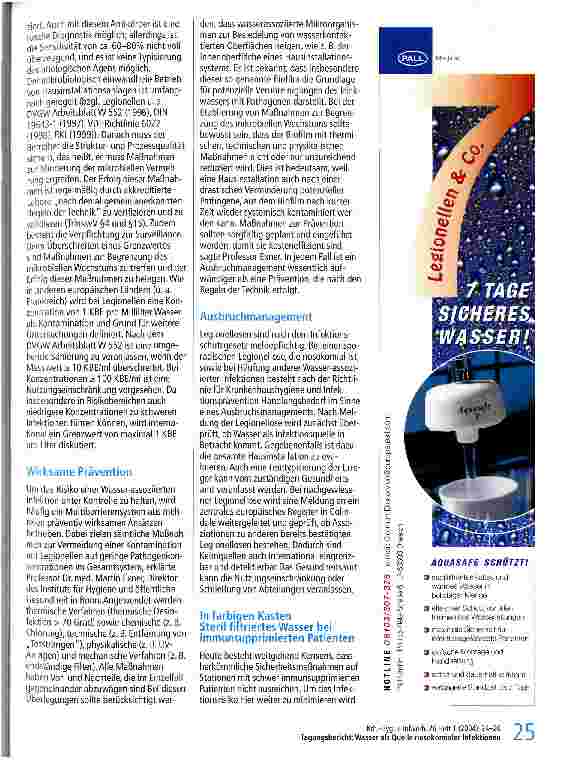Vorschauseite 2: Wasser als Quelle nosokomialer Infektionen - Mikrobiologie, Epidemiologie, Prävention Ulmer Legionellen-Tag, 4. November 2003