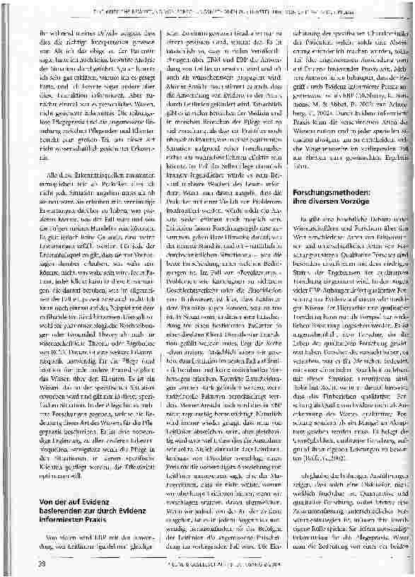 Vorschauseite 4: Eine kritische Bewertung von Forschungsmethoden zur Herstellung von Evidenz in der Pflege