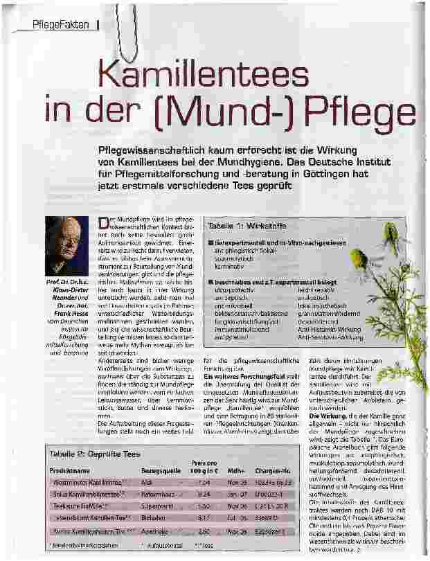 Vorschauseite 1: Kamillentees in der (Mund-) Pflege