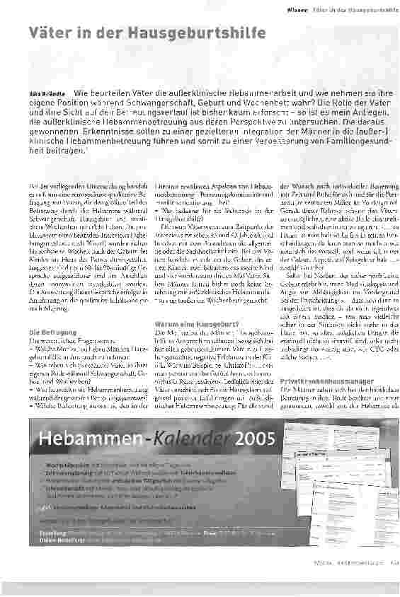 Vorschauseite 1: Väter in der Hausgeburtshilfe