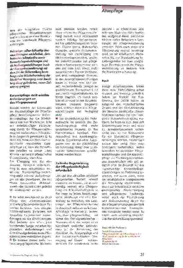 Vorschauseite 2: Auswirkungen der DRGs auf die stationäre Altenhilfe