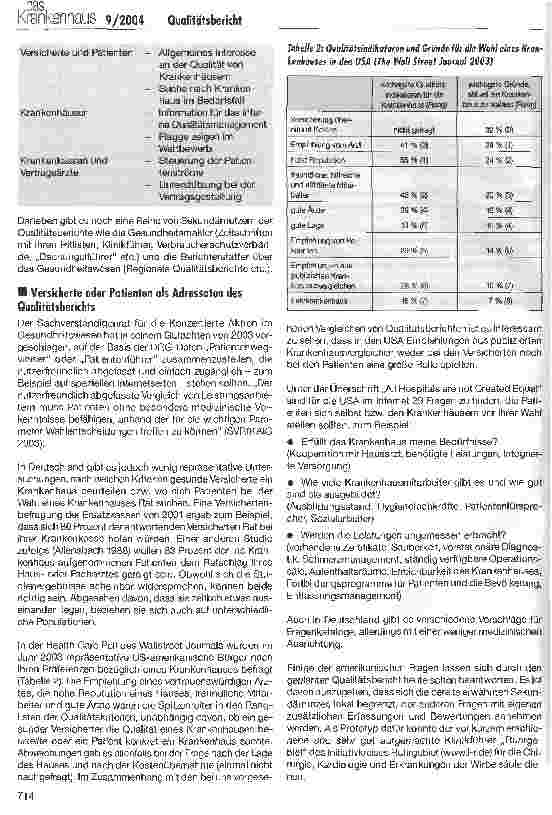Vorschauseite 3: Der Qualitätsbericht ab 2005 - wozu und für wen?