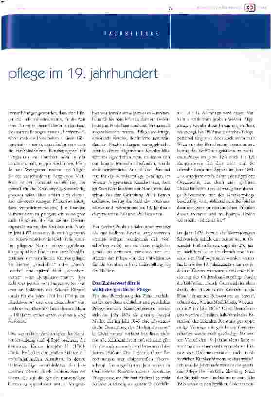 Vorschauseite 3: zur pflege in Österreichs krankenhäusern im 19. JahrhundertTeil I
