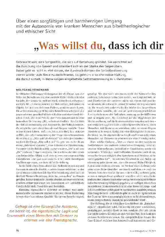 Vorschauseite 1: „Was willst du, dass ich dir tun soll
